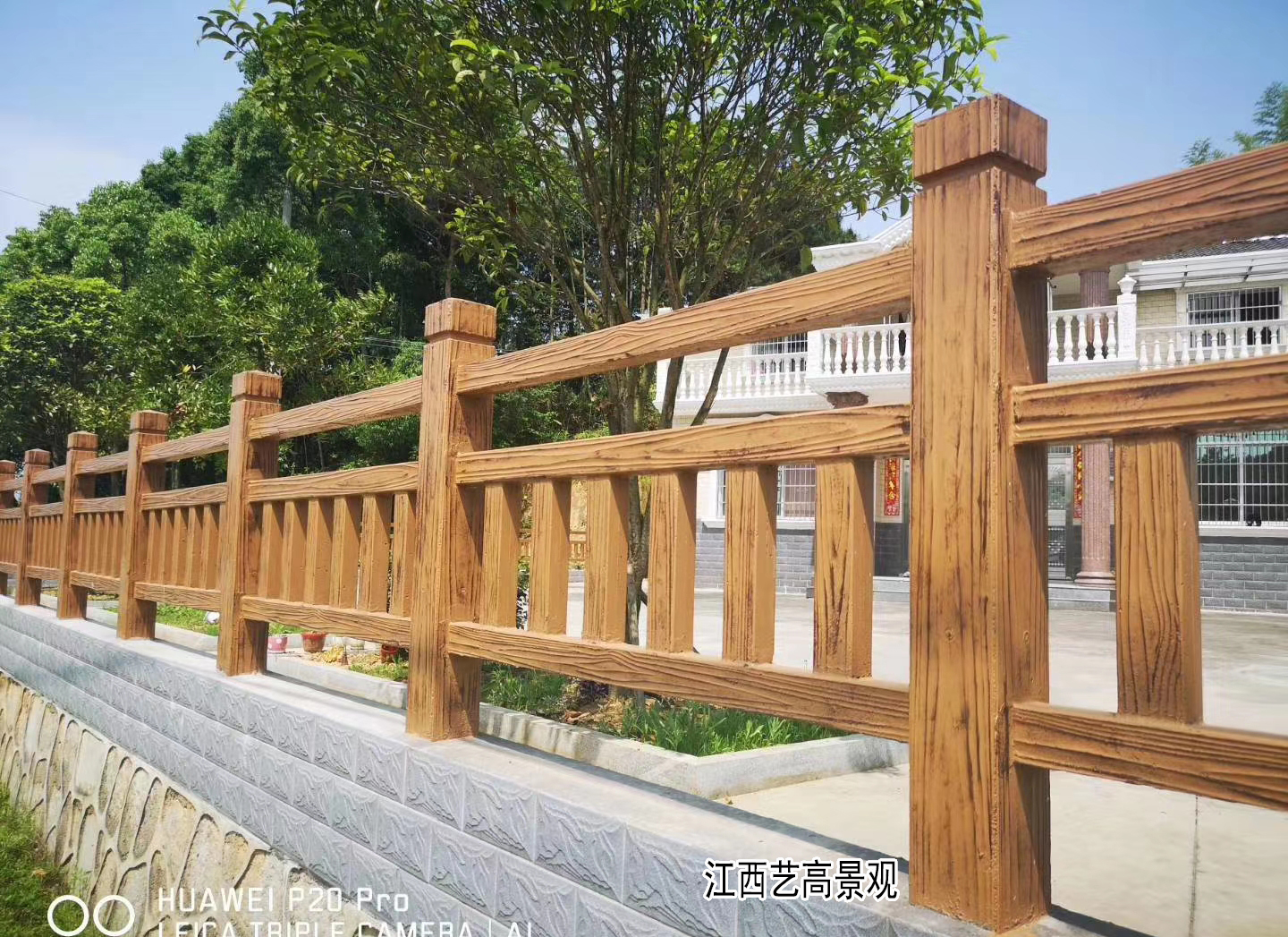 安全防护栏杆 河道仿木围栏 景观仿木栏